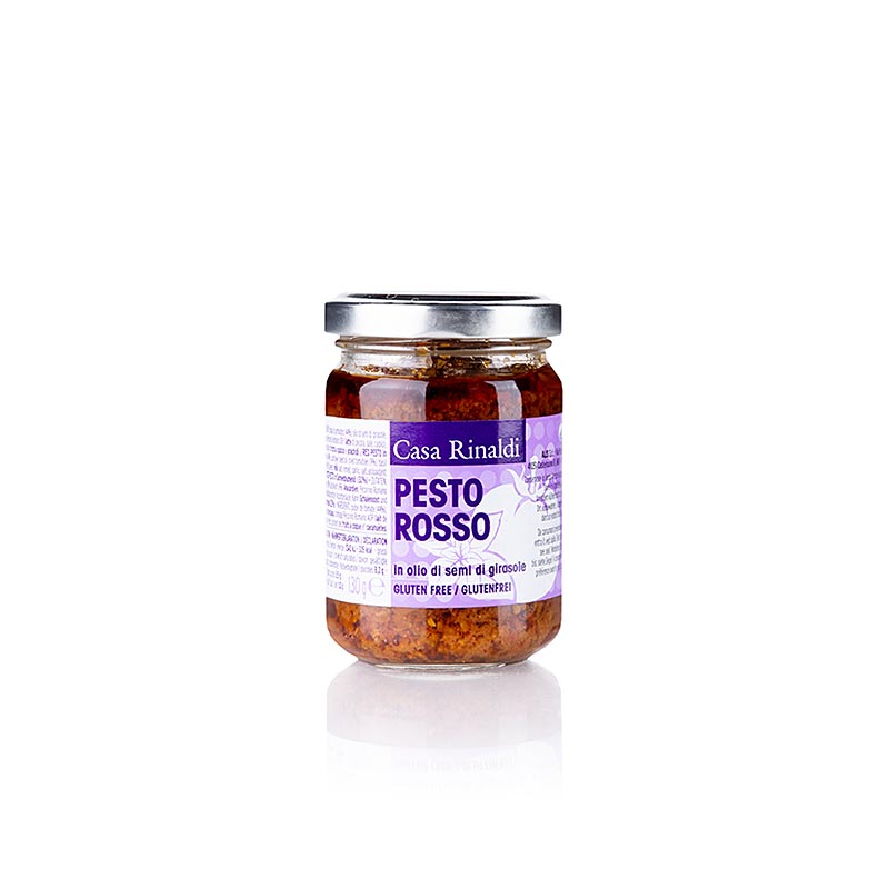 Pesto Rosso, pesto de tomates à l`huile de tournesol, Casa Rinaldi - 130g - Verre