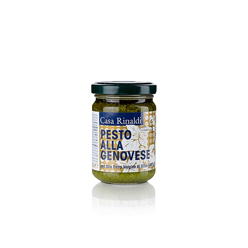 Pesto alla Genovese, Basilikum-Sauce mit nativem Olivenöl extra, Casa Rinaldi - 130 g - Glas