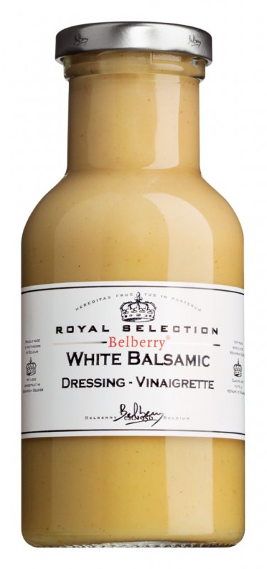 Hvid balsamicodressing - Vinaigrette, salatdressing med hvid balsamico, blåbær - 250 ml - flaske
