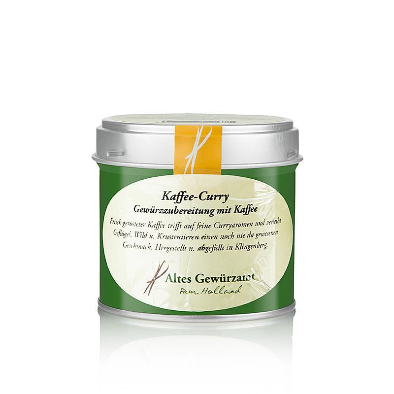 Coffee curry, spice preparation with coffee, Altes Gewürzamt, Ingo Holland - 65 g - Can Coffee curry, spice preparation with coffee, Altes Gewürzamt, Ingo Holland - 65 g - Can