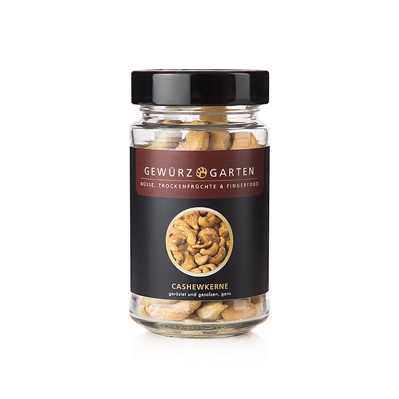 Gewürzgarten Cashewkerne, ganz, geröstet, gesalzen - 115 g - Glas