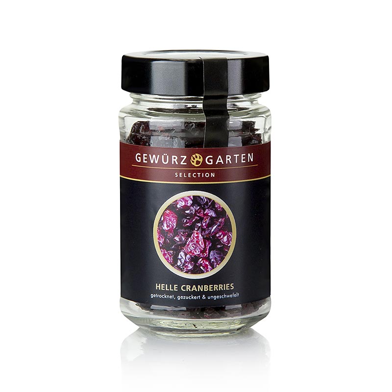 Krydderhave Lyse tranebær, tørrede, usvovlede, sukkerede - 120 g - Glas Krydderhave Lyse tranebær, tørrede, usvovlede, sukkerede - 120 g - Glas