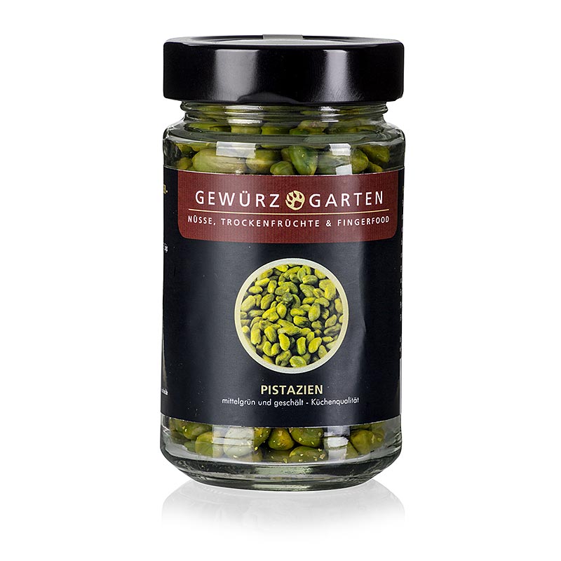 Gewürzgarten Pistazien, geschält, mittelgrün - Küchenqualität - 150 g - Glas