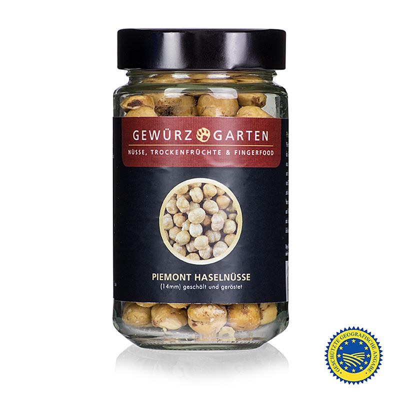 Spice Garden Hasselnuts Piemonte BGB, hele, skrællet og ristet, 14 mm - 110 g - Glas