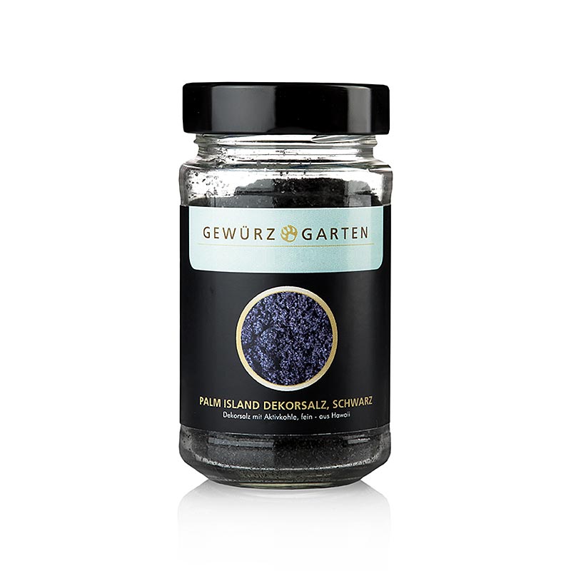 Spice Garden Palm Island Pacific Salt, dekorativt salt med aktivt kul, fint, Hawaii - 200 g - Glas