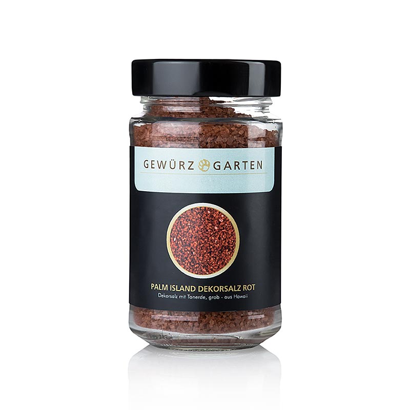 Spice Garden Palm Island Stillehavssalt, dekorativt salt med rødt ler, groft, Hawaii - 220 g - Glas