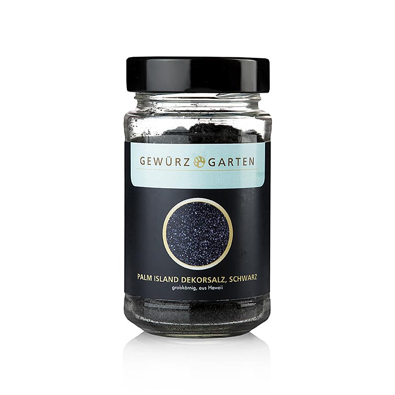 Spice Garden Palm Island Pacific salt, decorative salt with activated charcoal, coarse, Hawaii - 220 g - Glass