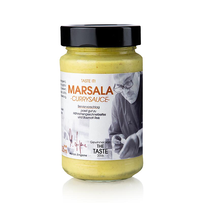 Marco Zingone`s Marsala Currysauce - 225 ml - Glas Marco Zingone`s Marsala Currysauce - 225 ml - Glas