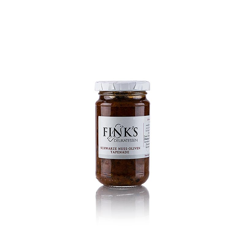 Schwarze Nuss Oliven Tapenade, Fink`s Delikatessen - 200 g - Glas