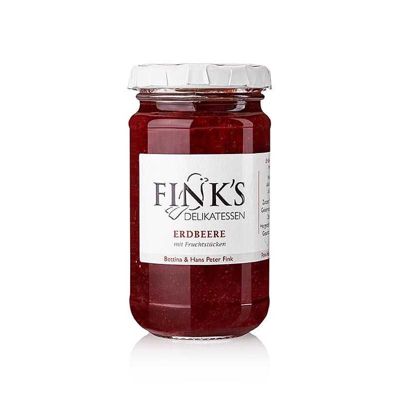 Let jordbærsyltetøj, Finks delikatesser - 220 g - Glas
