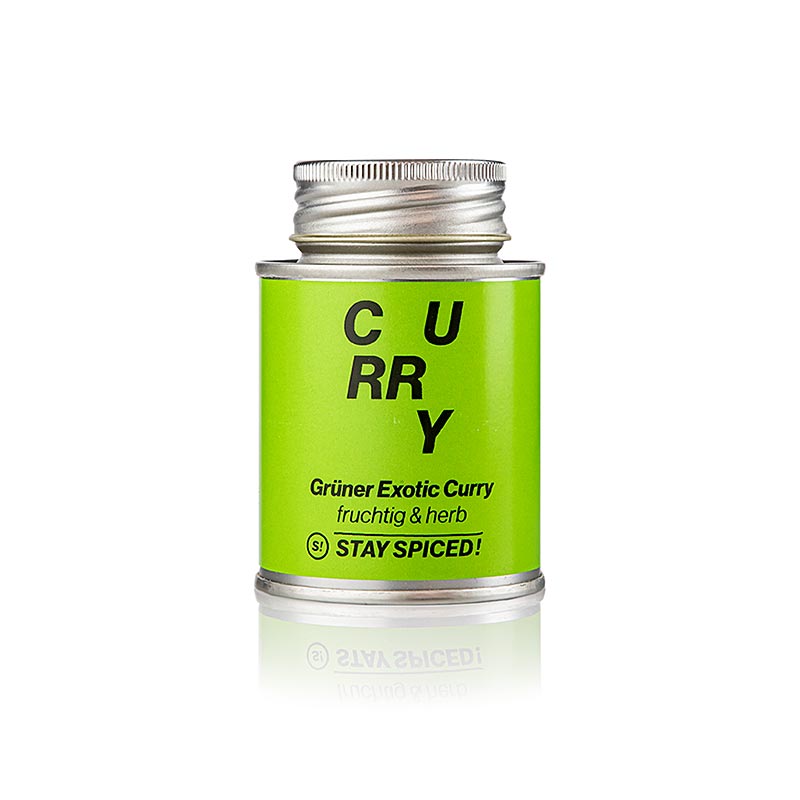 Spiceworld Curry exotique en poudre, vert, legerement fruite, shaker en boite - 70g - peut Spiceworld Curry exotique en poudre, vert, legerement fruite, shaker en boite - 70g - peut