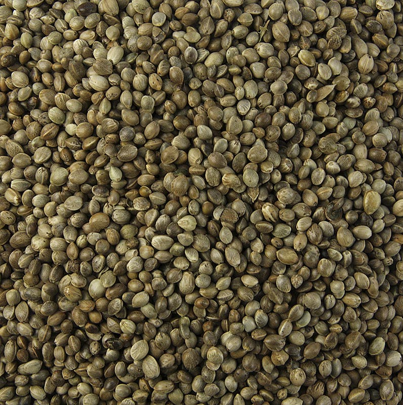 Hemp seeds, unpeeled, unroasted, organic, 1 kg, bag