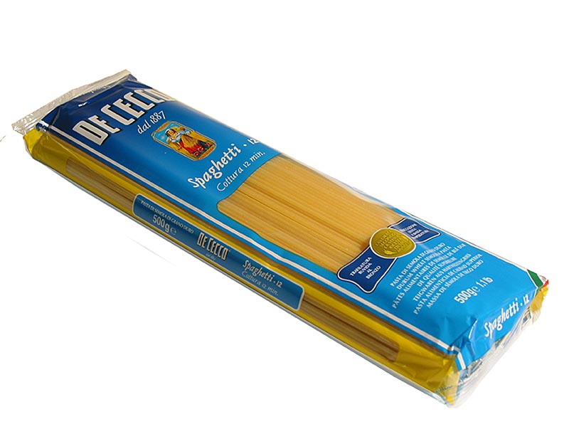 De Cecco Spaghetti No.12 - 12kg, 24 x 500g - Cardboard