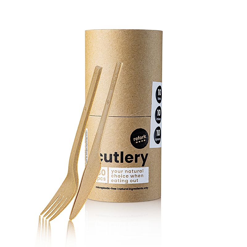 Ensemble de couverts jetables pour barbecue (15x Ga/Me) dans une boîte en carton, en sciure de bois, refork - 30 pièces - pouvez Ensemble de couverts jetables pour barbecue (15x Ga/Me) dans une boîte en carton, en sciure de bois, refork - 30 pièces - pouvez
