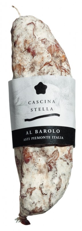 Salame al Barolo, piccolo, Salami mit Barolo, Cascina Stella - ca. 200 g - Stück