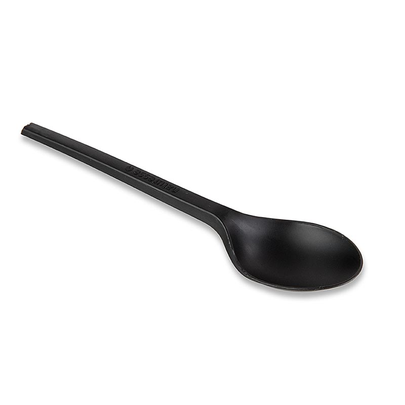 Naturesse coffee spoon, black, 128mm, REUSABLE CPLA - 50 pcs - bag