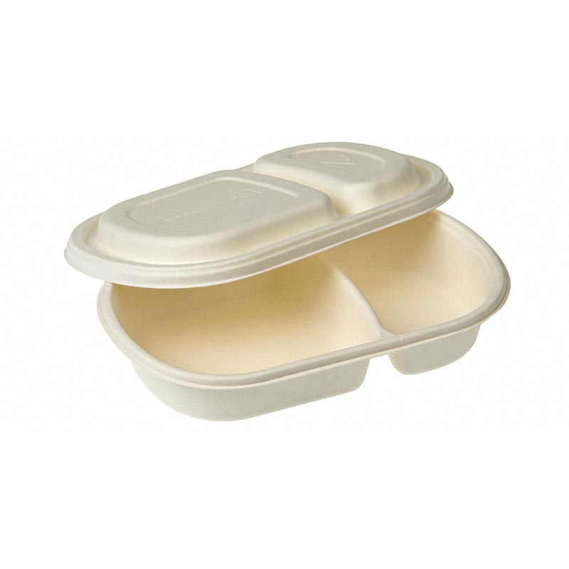 Disposable Naturesse Take Away menu bowl 2 pieces, with lid, 240x154x40mm - 50 pcs - carton