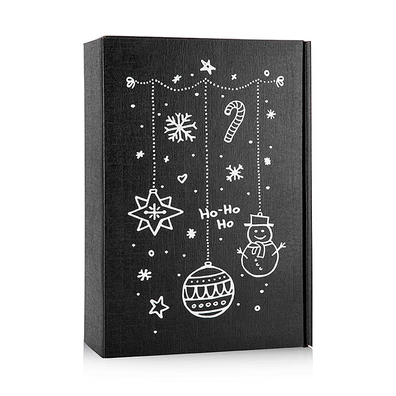 Wine gift box Seta Schwarz X-Mas, 3er gift box, 360x250x90mm - 1 pc - loose