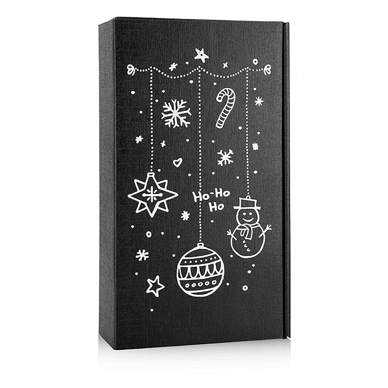 Wine gift box Seta Schwarz X-Mas, 2er gift box, 360x180x90mm - 1 pc - loose