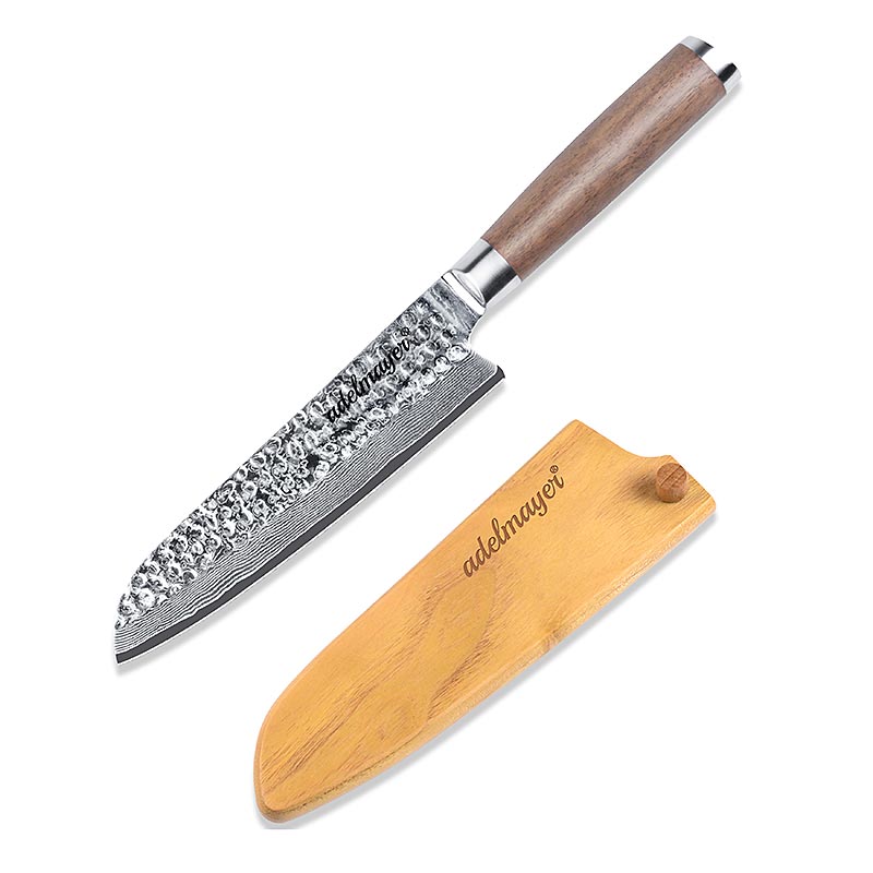 Couteau Damas Santoku, 17,5 cm, couteau Adelmayer, 1 pièce, boîte