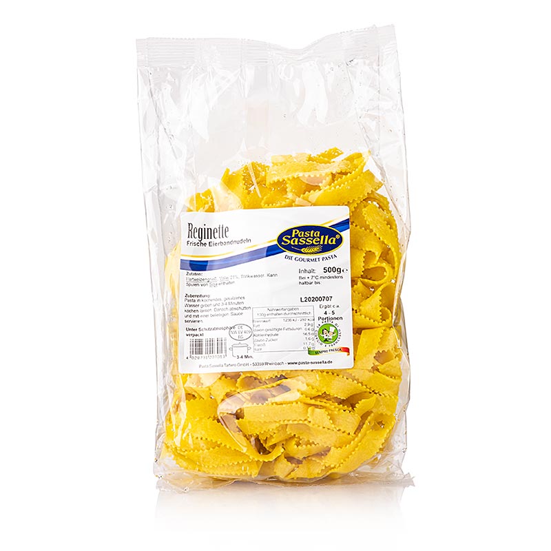 Fresh Reginette, tagliatelle, ribbed edge, 10mm, Sassella - 500g - bag