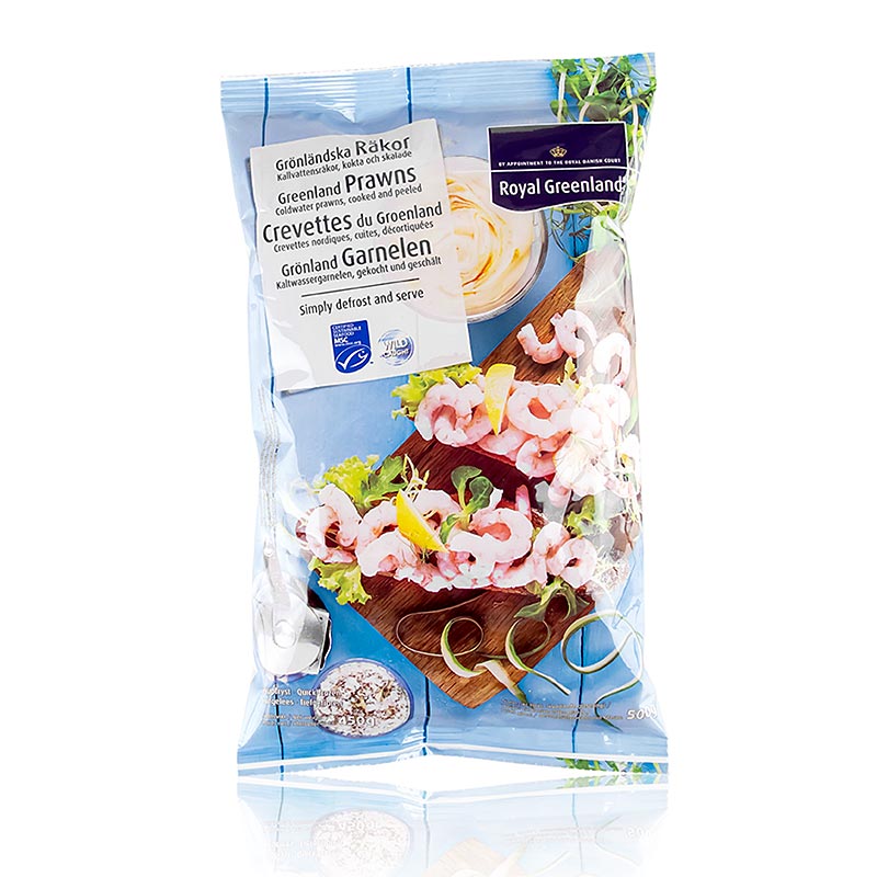 Eismeergarnelen, geschält, gekocht, glasiert, Royal Greenland - 500 g - Beutel Eismeergarnelen, geschält, gekocht, glasiert, Royal Greenland - 500 g - Beutel