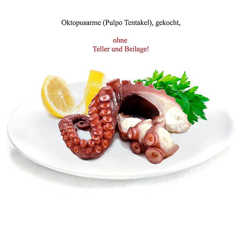 Octopus arms (pulp tentacles), boiled, 3-5 pieces, delfin - 400g - carton