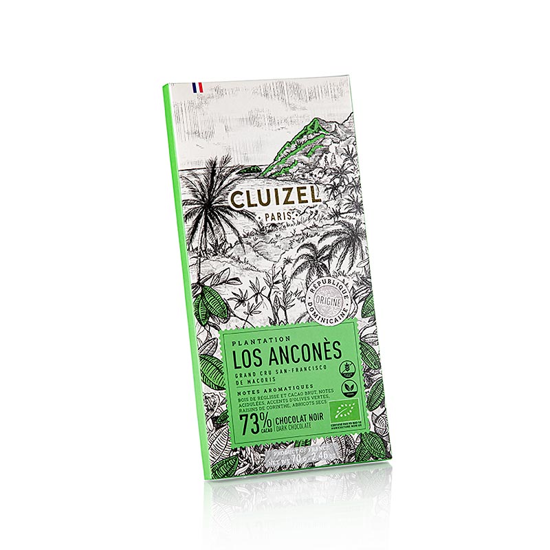 Plantation Chocoladereep Los Ancones 73% Bitter, Michel Cluizel, BIO - 70g - doos