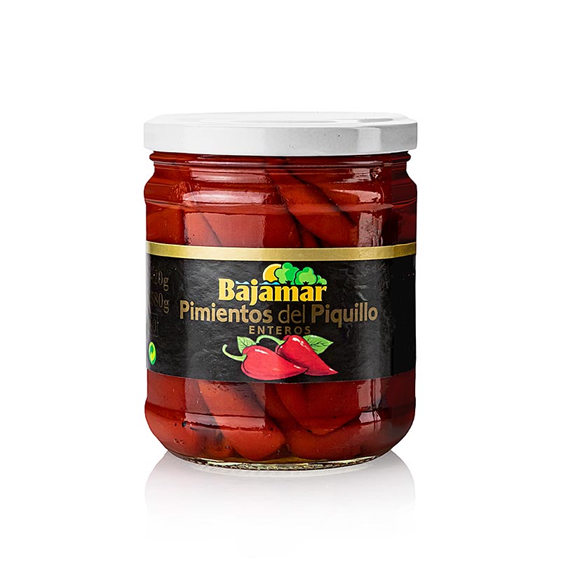 Pimiento Piquillo - Piquillopaprika im eigenen Saft, Bajamar - 420 g - Glas