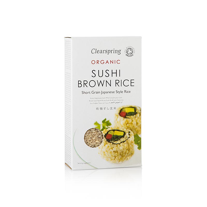 Økologisk brun sushi ris, brun sushi ris, Clearspring, BIO - 500 g - pakke