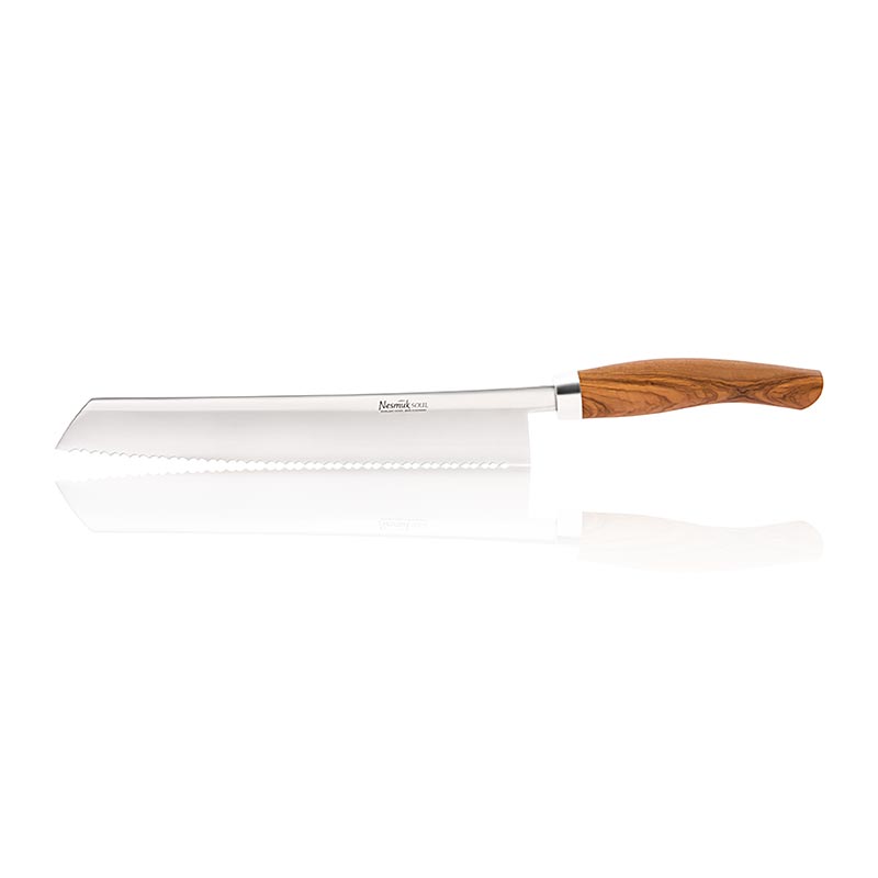 Couteau à pain Nesmuk Soul, 270mm, manche en bois d`olivier - 1 pc - boîte