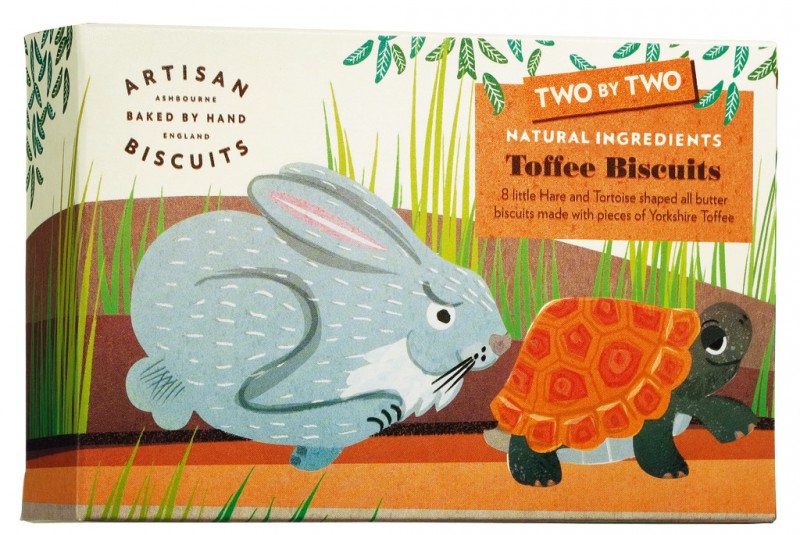 Two by Two, natural toffee biscuits, Butterkekse mit Karamellstückchen, Artisan Biscuits - 100 g - Packung Two by Two, natural toffee biscuits, Butterkekse mit Karamellstückchen, Artisan Biscuits - 100 g - Packung