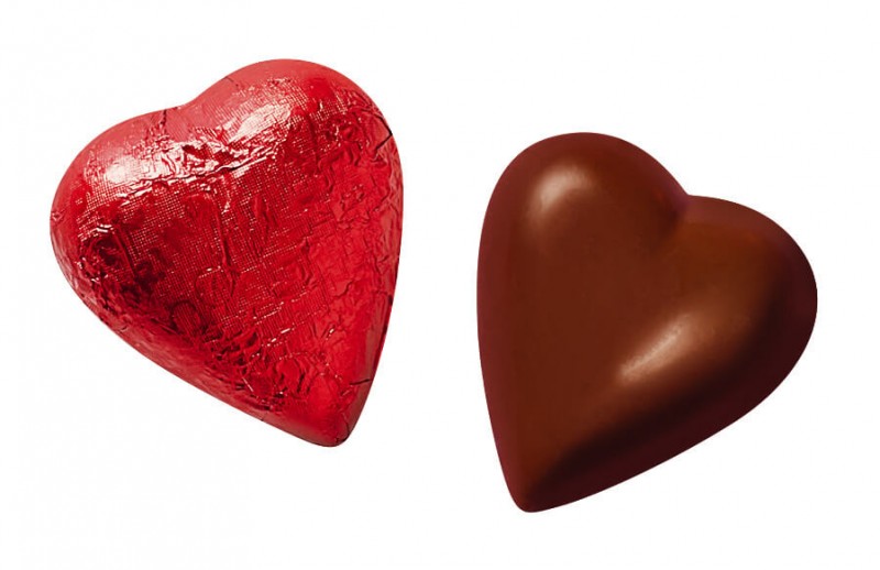 Milk chocolate valentines, Vollmilchschokoladenherzen, Venchi - 1.000 g - kg