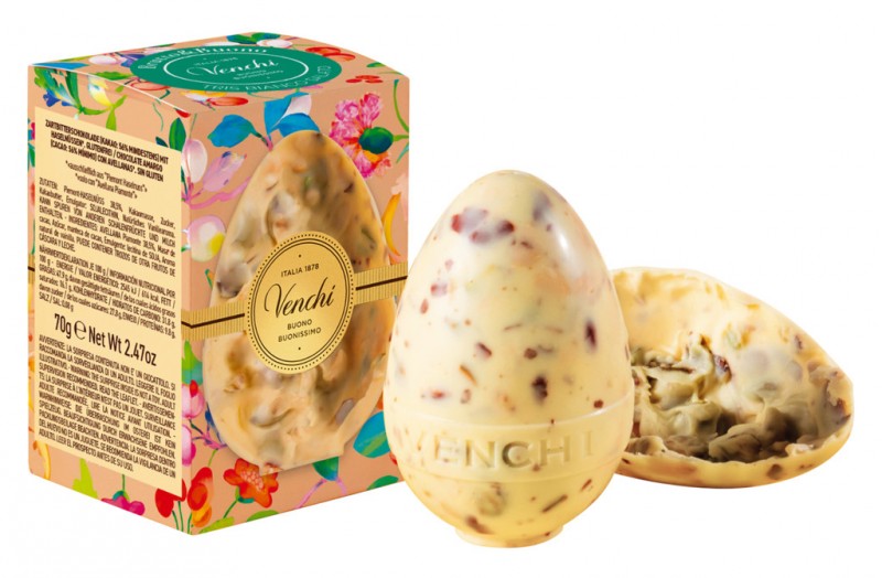 Mignon brutto e buono white salted nuts egg, Weißes Schokoladenei mit gesalzenen Nüssen, Venchi - 70 g - Stück