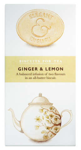 Elegant & English Lemon+ Ginger, Butterkekse mit Zitrone & Ingwer, Artisan Biscuits - 125 g - Packung Elegant & English Lemon+ Ginger, Butterkekse mit Zitrone & Ingwer, Artisan Biscuits - 125 g - Packung