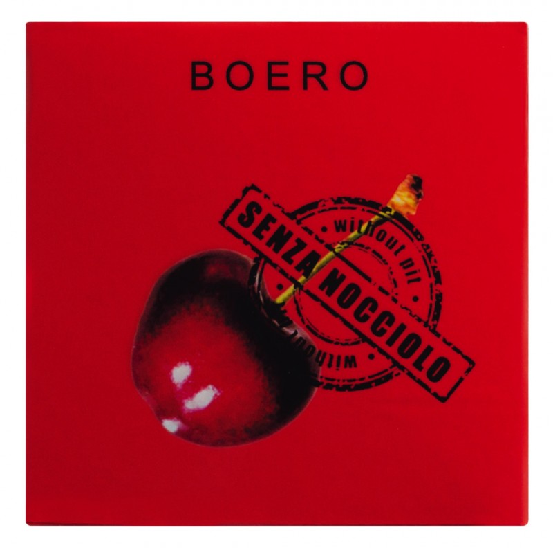 Cubo Boero fondente senza nocciolo, mørk praline med kirsebær i alkohol, Bodrato Cioccolato - 100 g - pakke