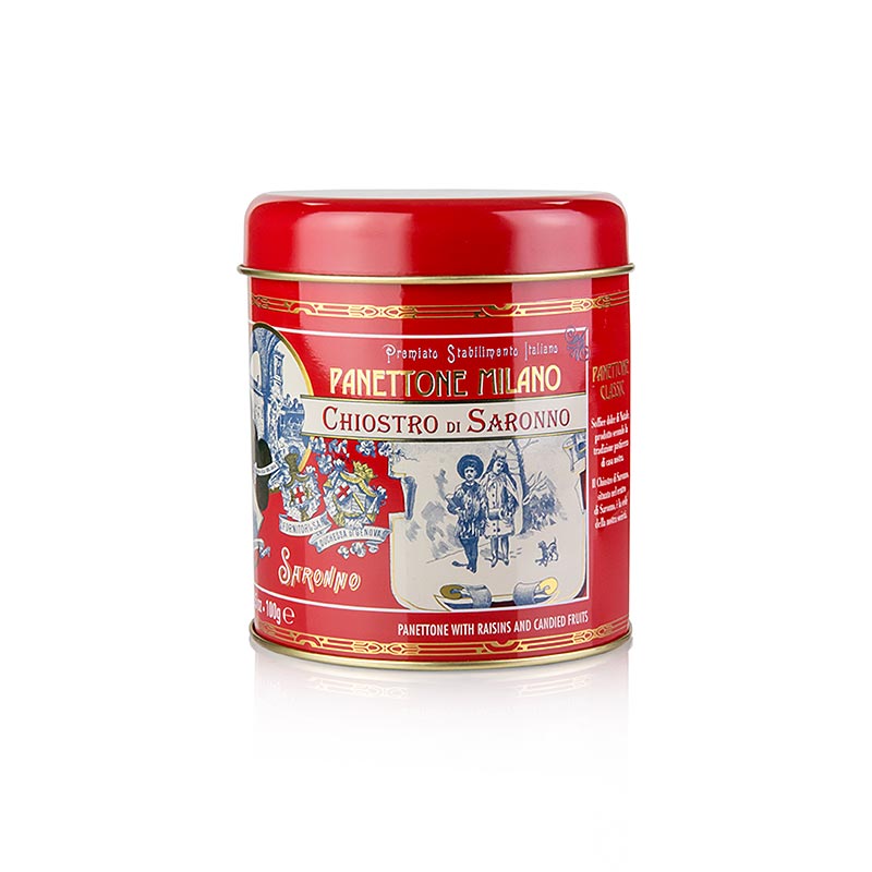 Weihnachtskuchen Panettone - Klassik, Metalldose Rot - 100 g - Dose Weihnachtskuchen Panettone - Klassik, Metalldose Rot - 100 g - Dose