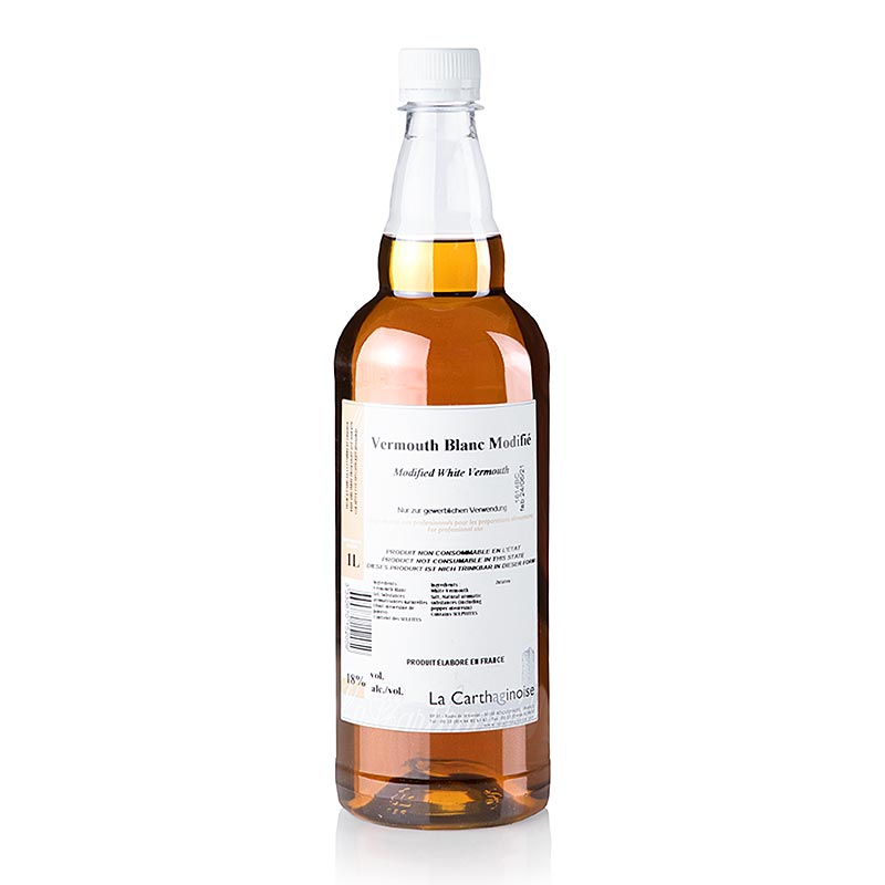 Witte wijnvermout - gemodificeerd met zout en peper, 18% vol., La Carthaginoise - 1 l - Pe-fles Witte wijnvermout - gemodificeerd met zout en peper, 18% vol., La Carthaginoise - 1 l - Pe-fles