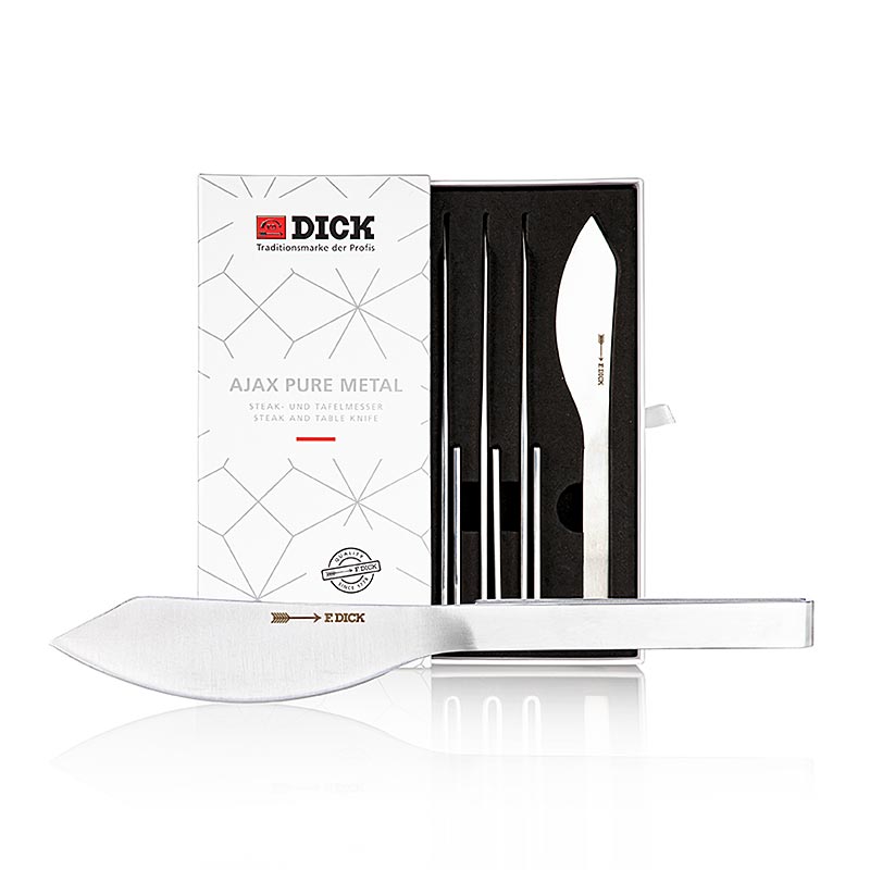 Set de couteaux à steak Dick Ajax métal pur - 4 pièces - carton