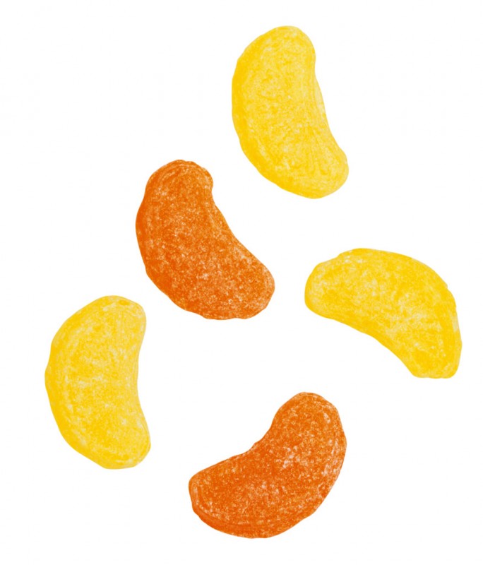 Lemon + Tangerine Sweets, Zitronen + Mandarinen Bonbons, Cartwright & Butler - 190 g - Glas Lemon + Tangerine Sweets, Zitronen + Mandarinen Bonbons, Cartwright & Butler - 190 g - Glas