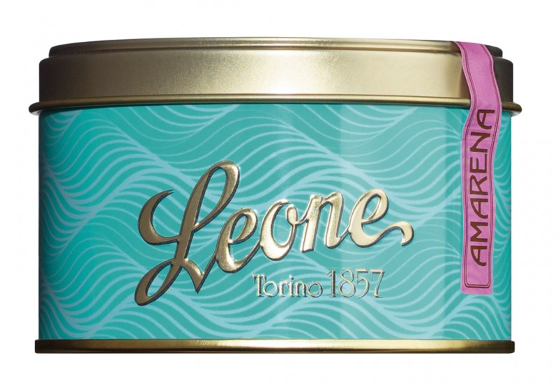 Tondini Amarena Gélatine, bonbons à la gelée de fruits cerise aigre, Leone - 150g - pouvez