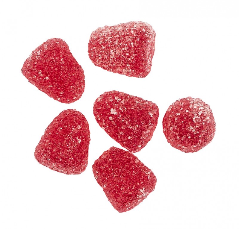 Tondini Fragoline Gélatine, bonbons à la gelée de fruits à la fraise, Leone - 150g - pouvez