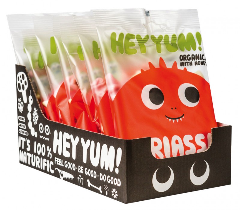 Trias Garden, Biologisch, Fruitgom met Honing + Yoghurt, Biologisch, Hey Yum! - 8 x 100g - scherm