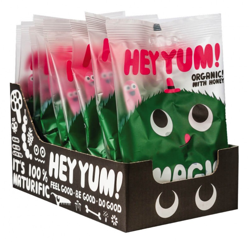 M Forest, Bio, Fruchtgummi mit Honig, Bio, Hey Yum! - 10 x 100 g - Display