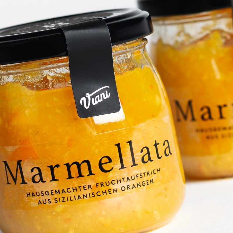 Homemade Orange Fruit Spread, Italian Orange Fruit Spread, Viani - 180g - Glass