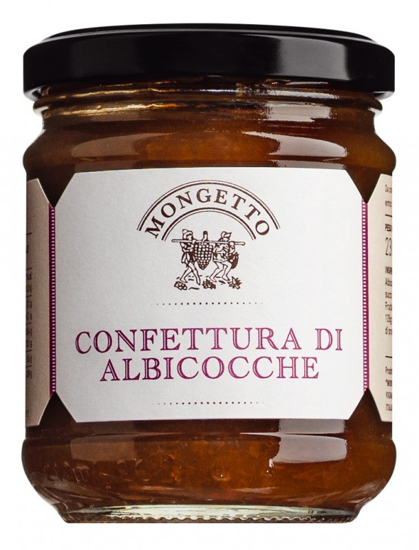 Confettura di albicocche, apricot jam, mongetto - 230g - Glass