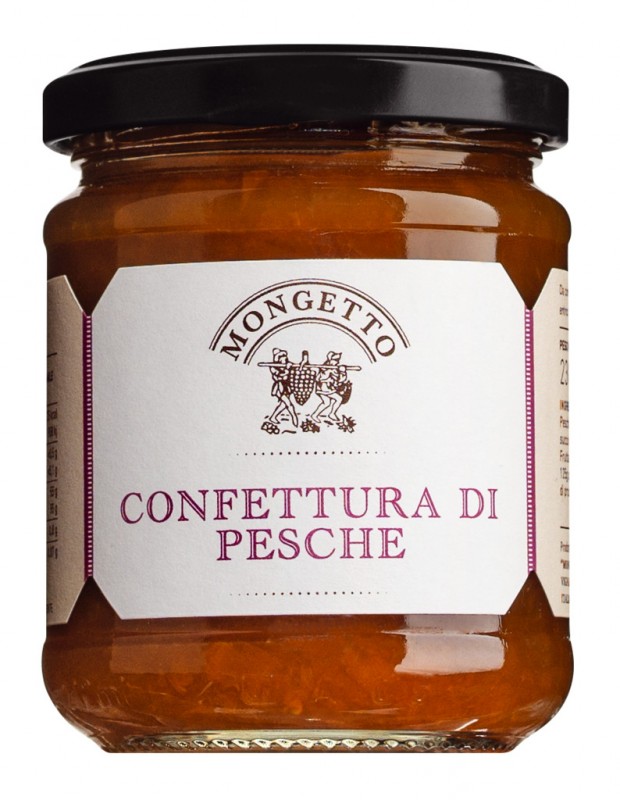 Confettura di pesche, peach jam, mongetto - 230g - Glass