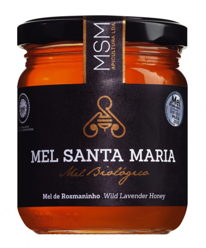 Mel de Rosmaninho Terra Quente DOP, Organic, Wild Lavender Honey Terre Quente DOP, Organic, Mel Santa Maria - 250 g - Glass