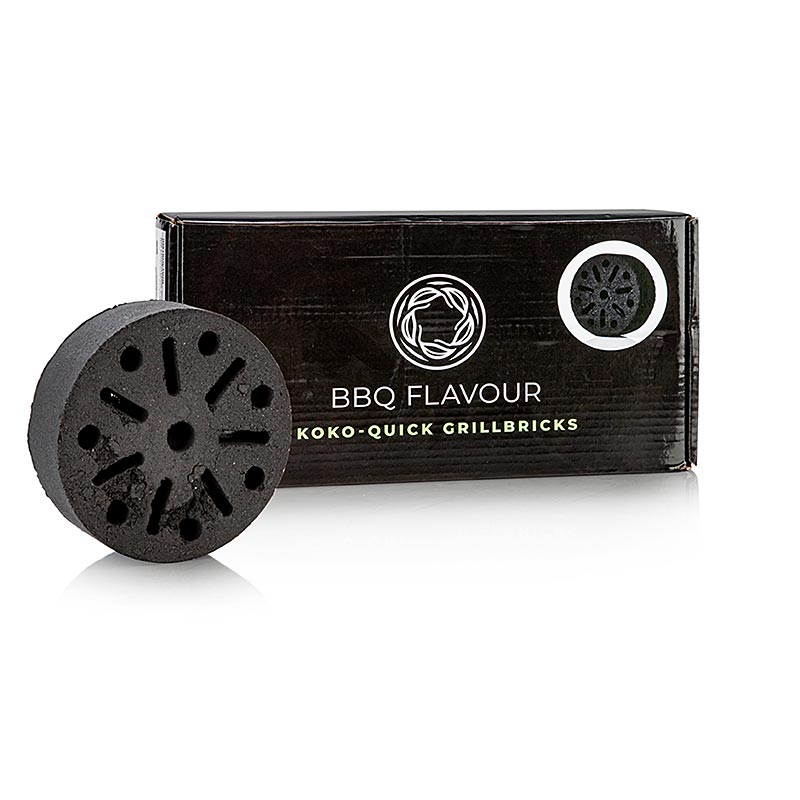 Koko - Briques de cuisson rapides, briquettes rondes de noix de coco, Yakiniku montargo - 4 pièces - carton