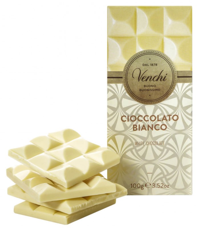 Hvid chokoladebar, hvid chokolade, Venchi - 100 g - stykke